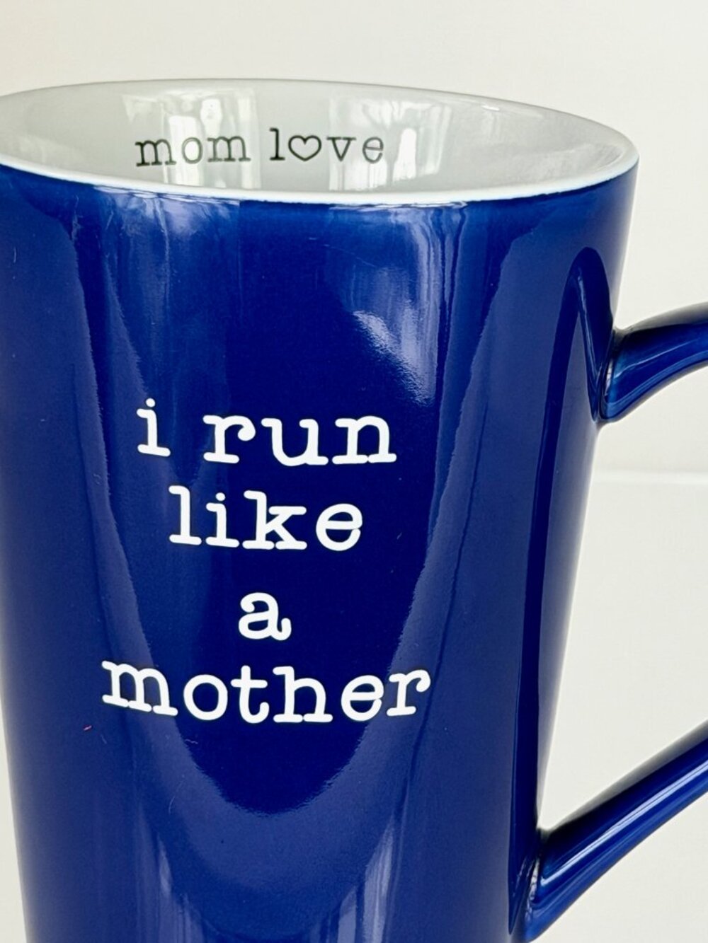 Mom Love by Pavilion "I Run Like A Mother" Navy Blue Coffee Mug Cup 18oz